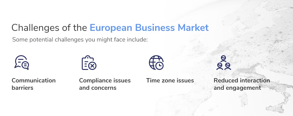 Graphic of potential challenges of the European business market.