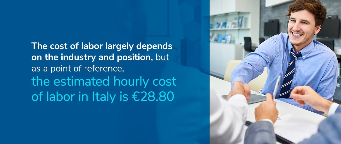 cost of hiring in italy graphic
