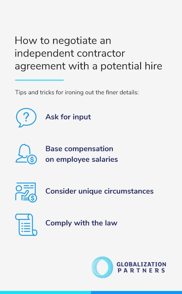 How to negotiate an independent contractor agreement with a potential hire