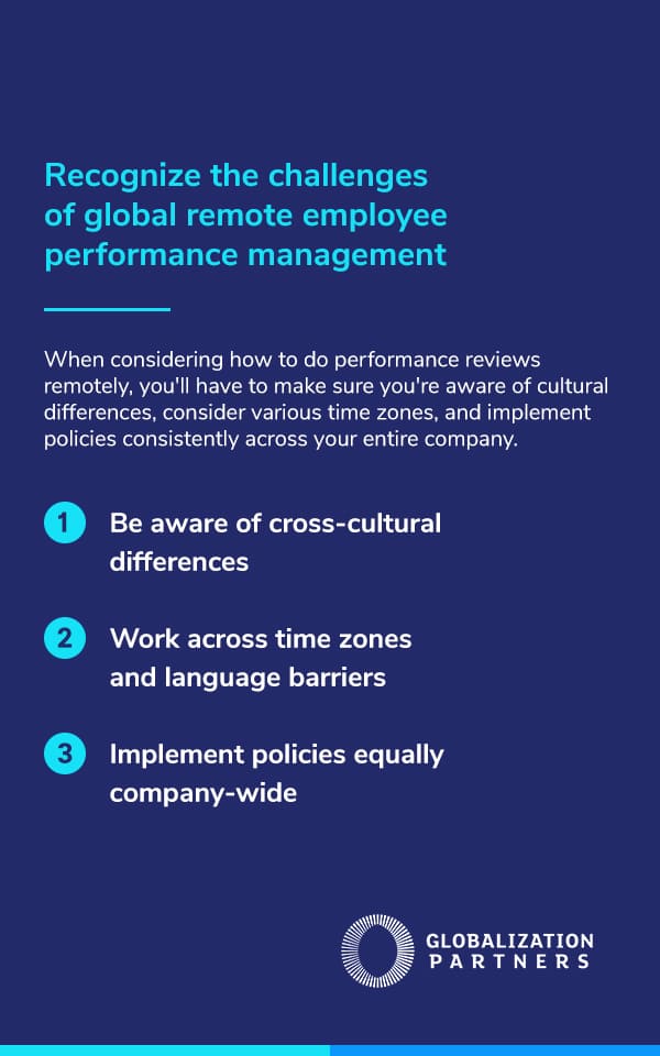 Recognize the challenges of global remote employee performance management
