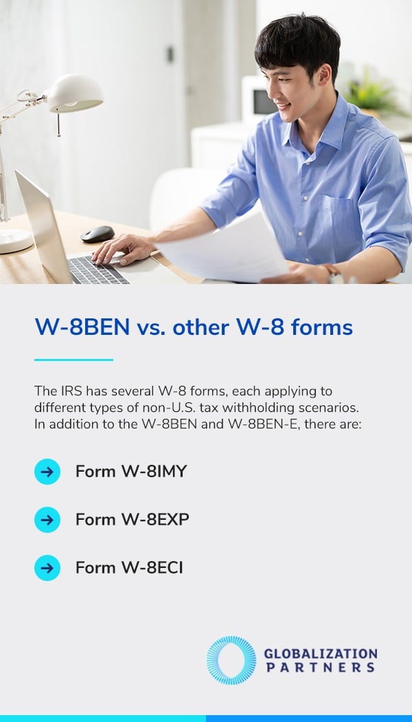 W-8BEN vs. other W-8 forms