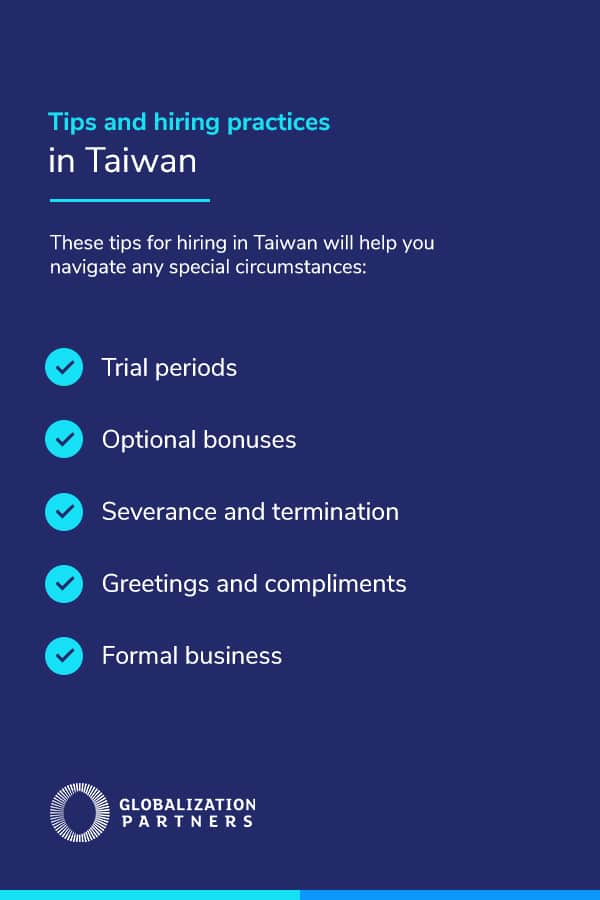 Tips and hiring practices in Taiwan